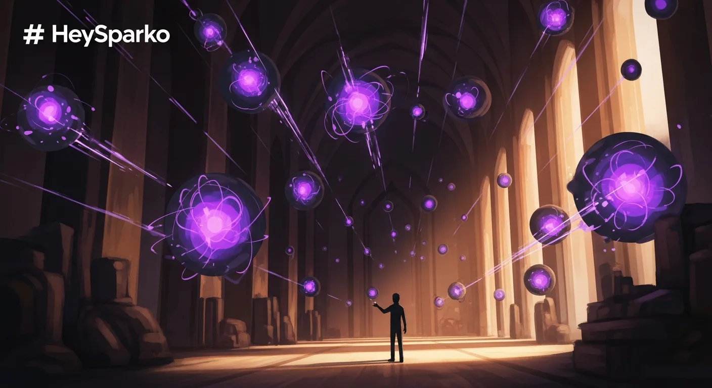 Abstract spatial composition suggesting global teamwork across distance, glowing nodes connecting continent silhouettes