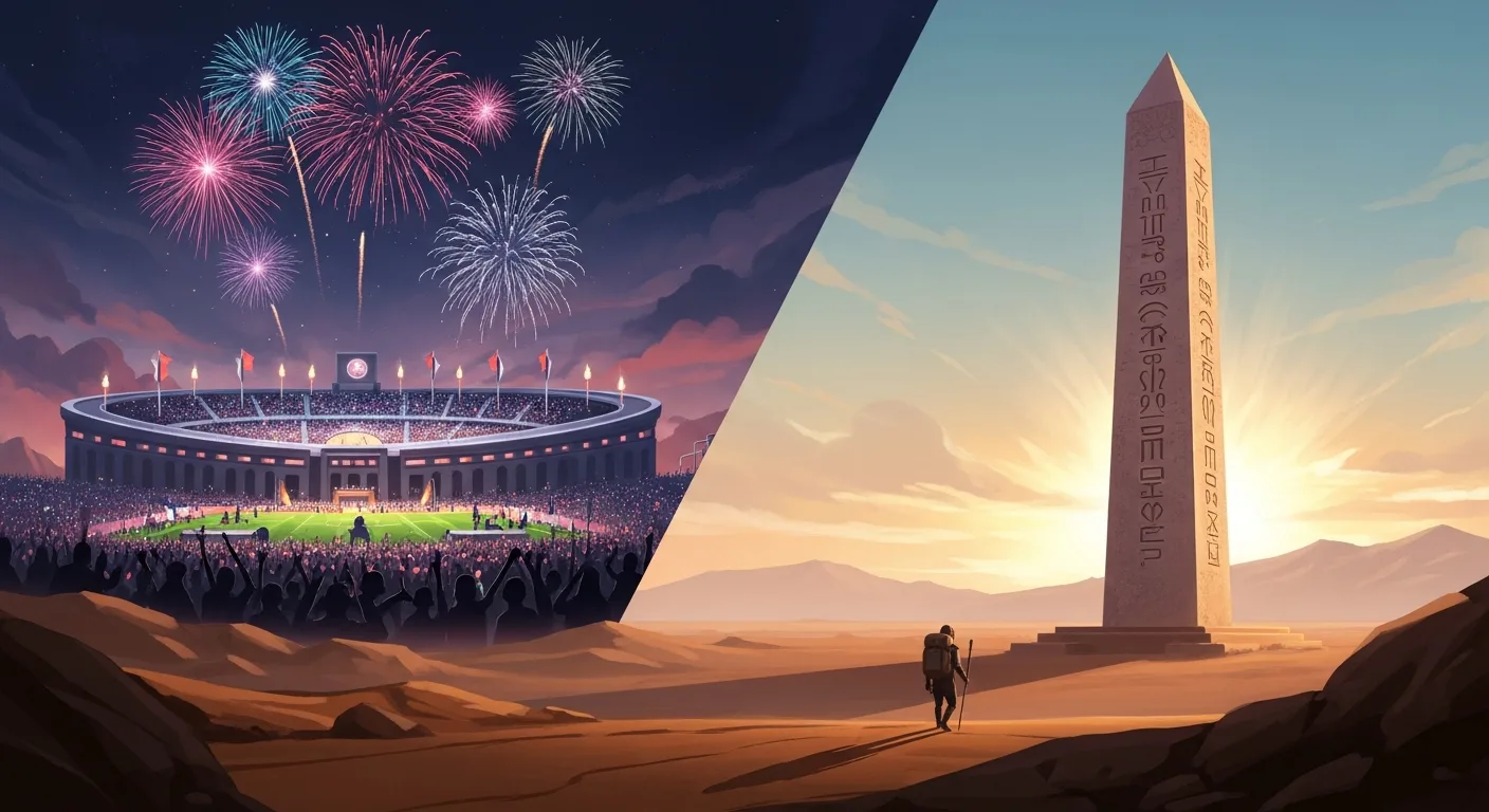 A stylized team-building game scene representing a post-apocalyptic vaccine race, neon-lit emergency atmosphere, stylized not gory.
