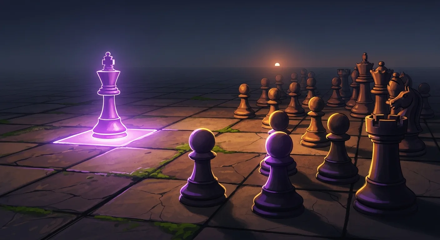 Stylized game scene with neon-lit post-apocalyptic atmosphere representing a team mission