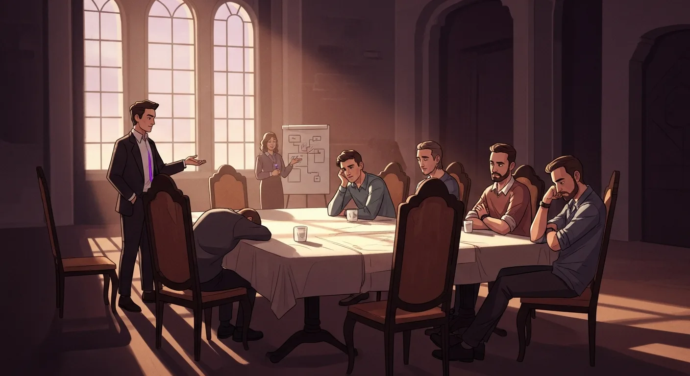 A small group of diverse remote professionals in their home offices, visible on a video-call grid, mid-laughter