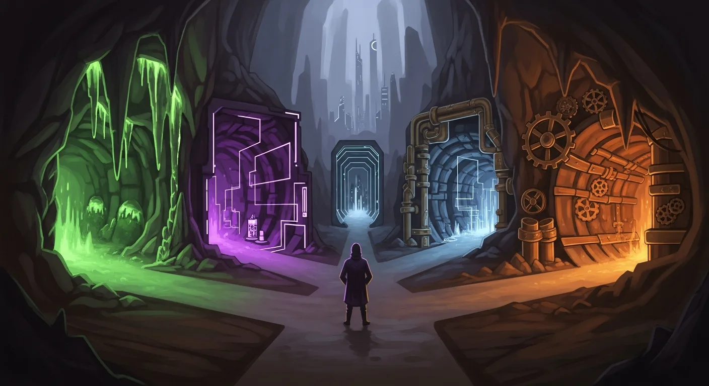 A stylized team-building game scene representing a post-apocalyptic vaccine race with a neon-lit emergency atmosphere, stylized rather than gory.